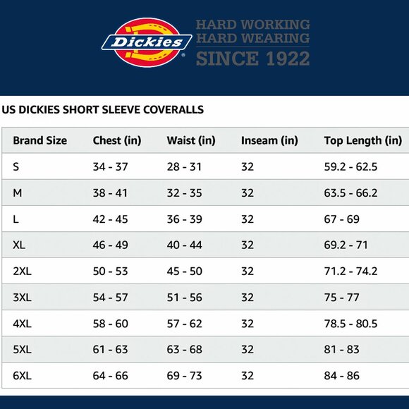 DICKIES ~ Short Sleeve Coverall ~ New, Unused ~ Size 46 REG (XL) - Picture 9 of 15